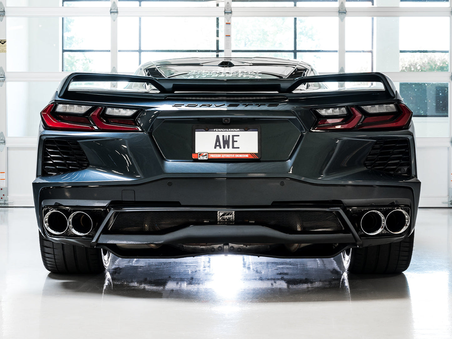 AWE Tuning Track Edition Exhaust for C8 Corvette - Chrome Silver Tips (3020-42080)
