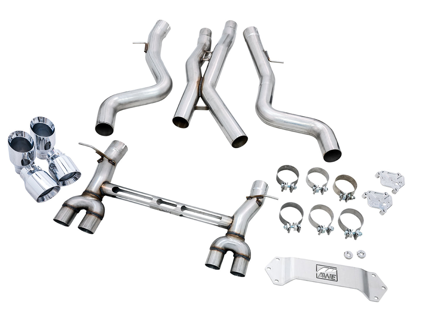 AWE Tuning Track Edition Catback Exhaust for BMW F8X M3/M4 - Chrome Silver (3020-42082)