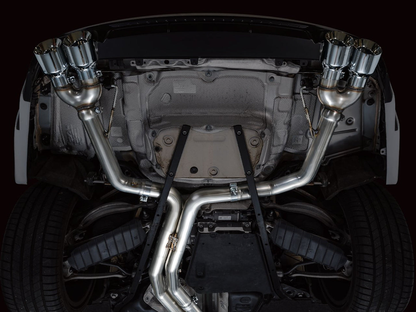 AWE Tuning Track Edition Exhaust - Chrome Silver Tips for 19-23 Audi C8 S6/S7 (3020-42101)