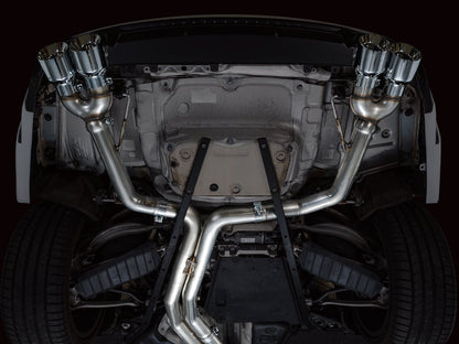 AWE Tuning Track Edition Exhaust - Chrome Silver Tips for 19-23 Audi C8 S6/S7 (3020-42101)