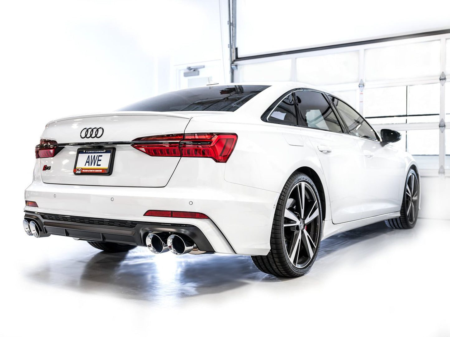AWE Tuning Track Edition Exhaust - Chrome Silver Tips for 19-23 Audi C8 S6/S7 (3020-42101)