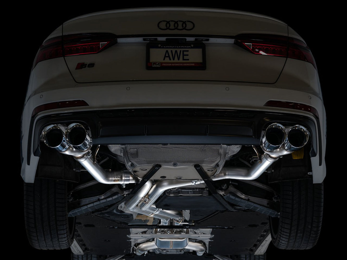 AWE Tuning Track Edition Exhaust - Chrome Silver Tips for 19-23 Audi C8 S6/S7 (3020-42101)