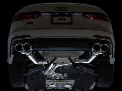 AWE Tuning Track Edition Exhaust - Chrome Silver Tips for 19-23 Audi C8 S6/S7 (3020-42101)