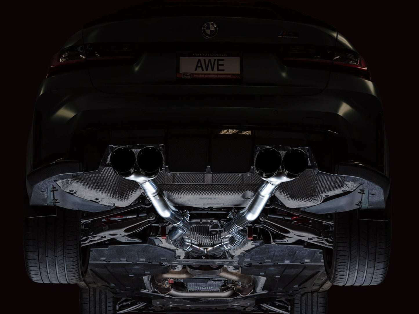 AWE Tuning Track Edition Catback Exhaust for BMW G8X M3/M4 - Diamond Black Tips (3020-42482)