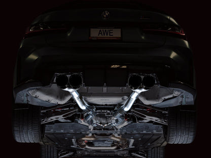 AWE Tuning Track Edition Catback Exhaust for BMW G8X M3/M4 - Diamond Black Tips (3020-42482)