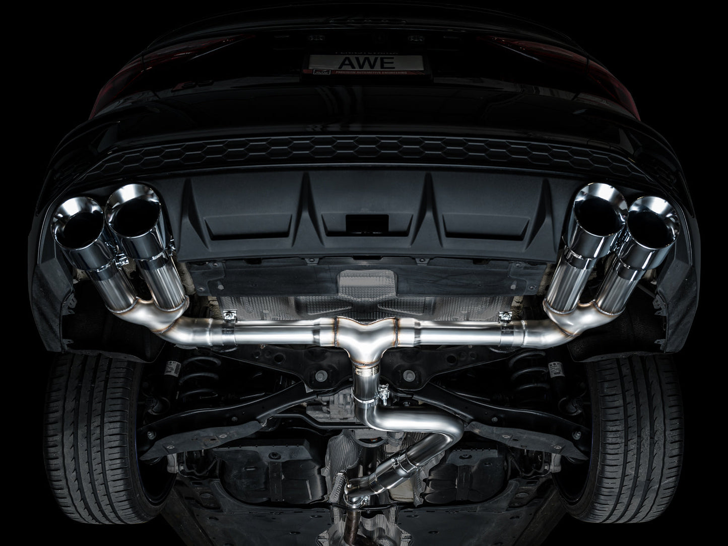 AWE Tuning Track Edition Exhaust Chrome Silver Tips for 22-24 Audi 8Y S3 (3020-42897)