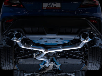AWE Tuning Track Edition Exhaust for VB Subaru WRX - Chrome Silver Tips (3020-42979)
