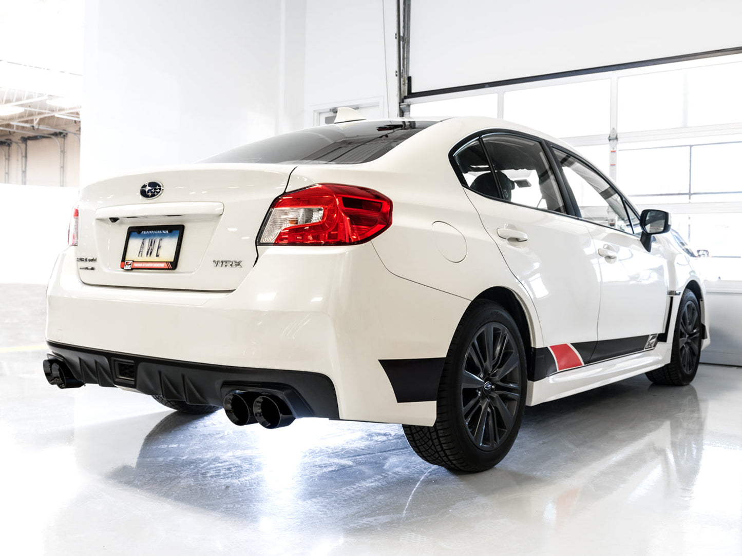 AWE Tuning Track Edition Exhaust for VA / GV WRX / STI Sedan - Diamond Black Quad Tips (102mm) (3020-43066)