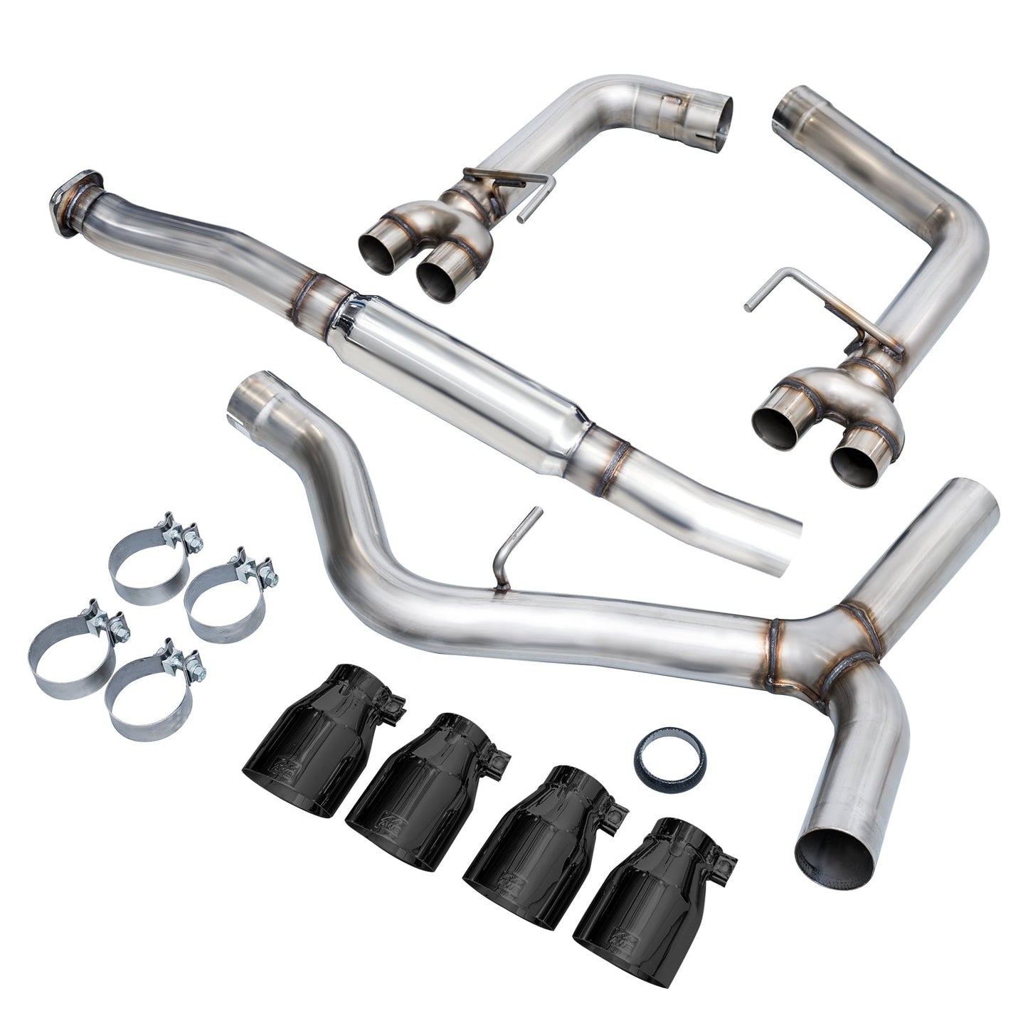 AWE Tuning Track Edition Exhaust for VA / GV WRX / STI Sedan - Diamond Black Quad Tips (102mm) (3020-43066)