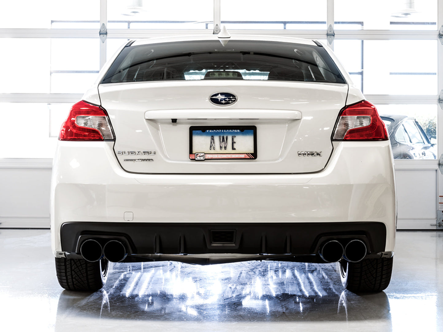 AWE Tuning Track Edition Exhaust for VA / GV WRX / STI Sedan - Diamond Black Quad Tips (102mm) (3020-43066)