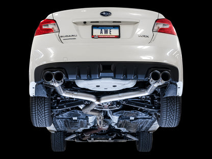 AWE Tuning Track Edition Exhaust for VA / GV WRX / STI Sedan - Diamond Black Quad Tips (102mm) (3020-43066)