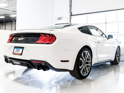 AWE Tuning Track Edition Cat-back Exhaust for the 2018+ Mustang GT - Quad Diamond Black Tips (3020-43072)
