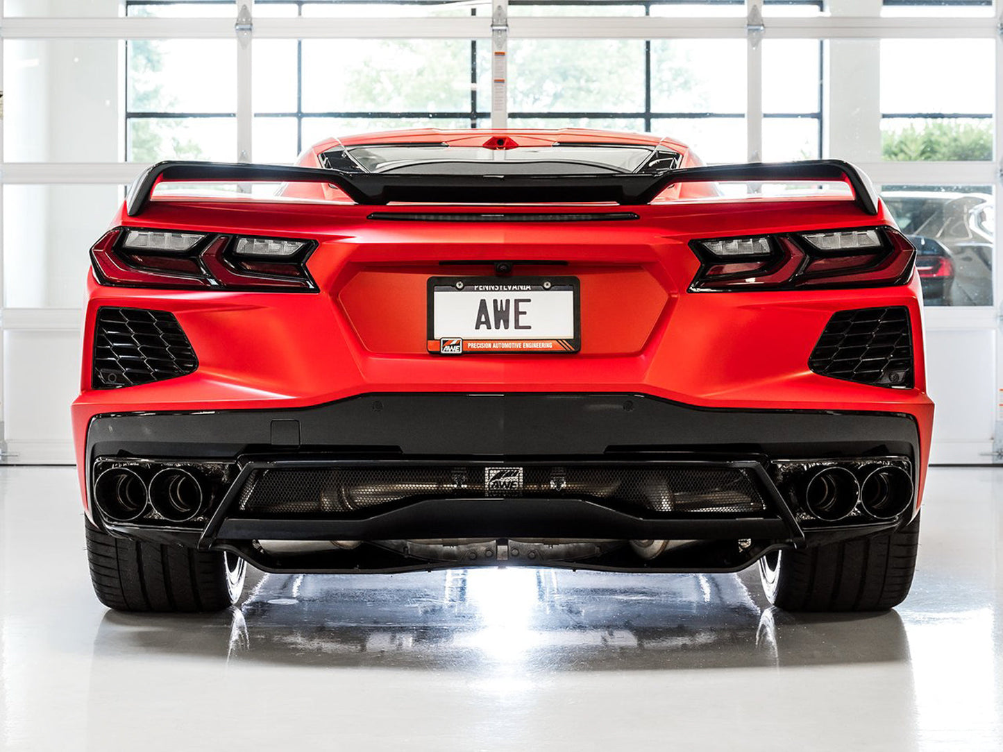 AWE Tuning Track Edition Exhaust for C8 Corvette - Diamond Black Tips (3020-43086)