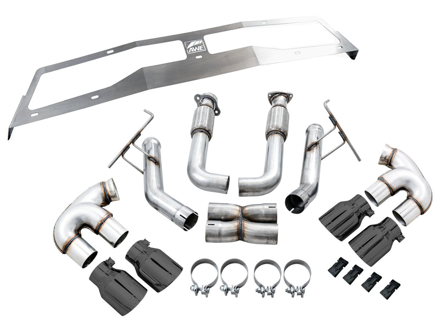 AWE Tuning Track Edition Exhaust for C8 Corvette - Diamond Black Tips (3020-43086)