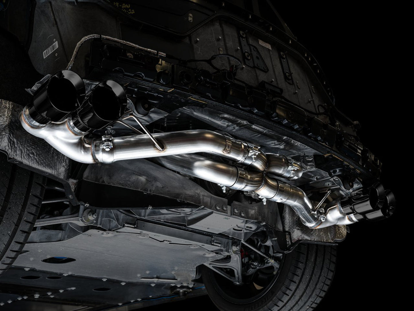 AWE Tuning Track Edition Exhaust for C8 Corvette - Diamond Black Tips (3020-43086)