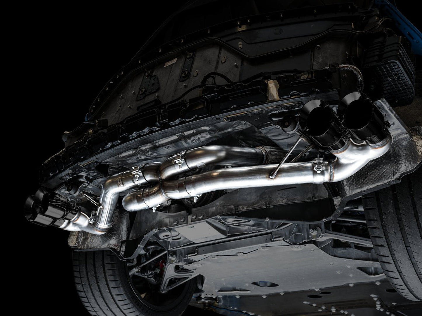 AWE Tuning Track Edition Exhaust for C8 Corvette - Diamond Black Tips (3020-43086)