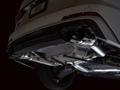 AWE Tuning Track Edition Exhaust - Diamond Black Tips for 19-23 Audi C8 S6/S7 (3020-43109)