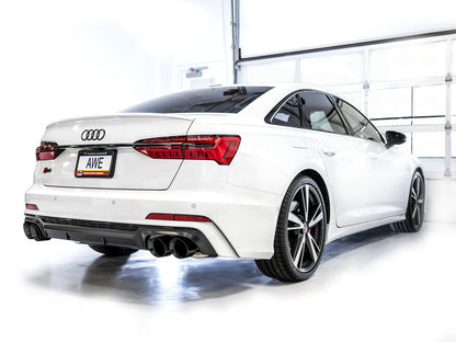 AWE Tuning Track Edition Exhaust - Diamond Black Tips for 19-23 Audi C8 S6/S7 (3020-43109)