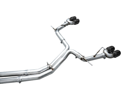 AWE Tuning Track Edition Exhaust - Diamond Black Tips for 19-23 Audi C8 S6/S7 (3020-43109)