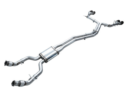 AWE Tuning Track Edition Exhaust - Diamond Black Tips for 19-23 Audi C8 S6/S7 (3020-43109)