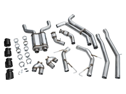 AWE Tuning Track Edition Exhaust - Diamond Black Tips for 19-23 Audi C8 S6/S7 (3020-43109)