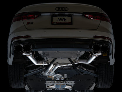 AWE Tuning Track Edition Exhaust - Diamond Black Tips for 19-23 Audi C8 S6/S7 (3020-43109)