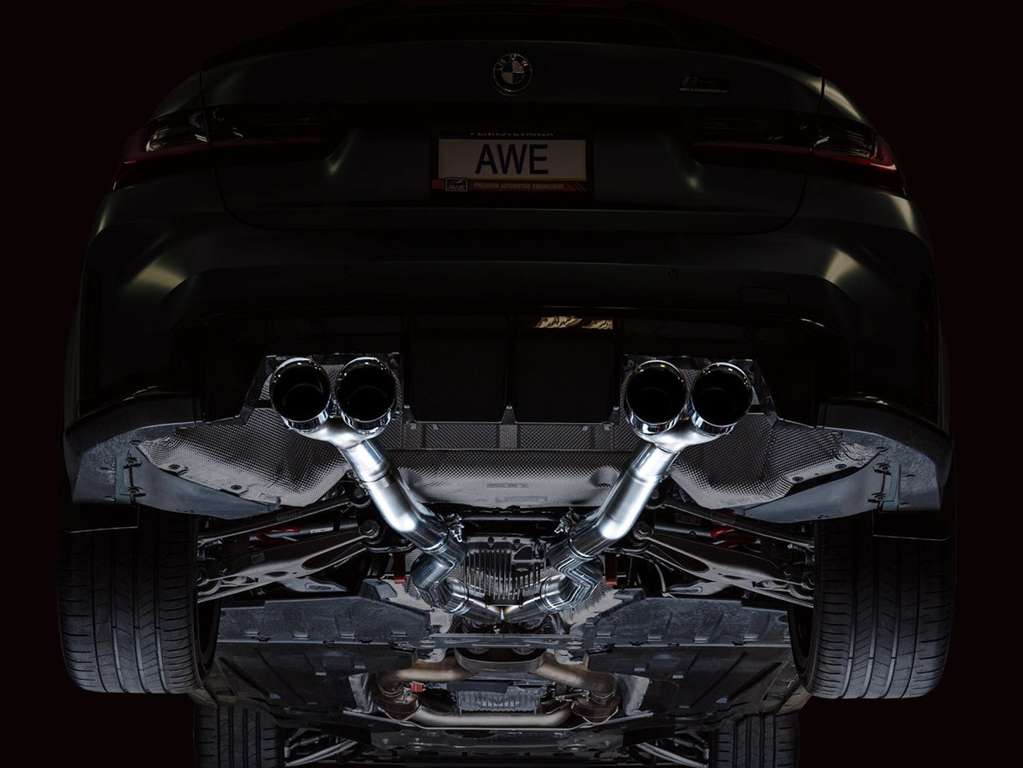 AWE Tuning Track Edition Catback Exhaust for BMW G8X M3/M4 - Chrome Silver Tips (3020-43482)