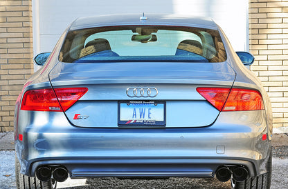 AWE Tuning Track Edition Exhaust for Audi C7 S7 4.0T - Diamond Black Tips (3020-43052)