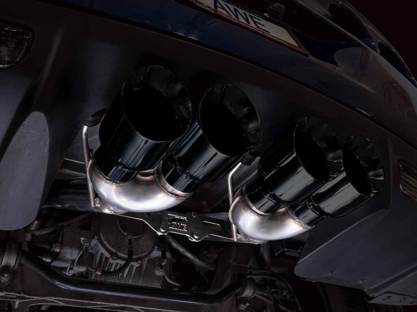 AWE Tuning 3020-43606 Axle-back Exhaust Diamond Black Tips For Corvette