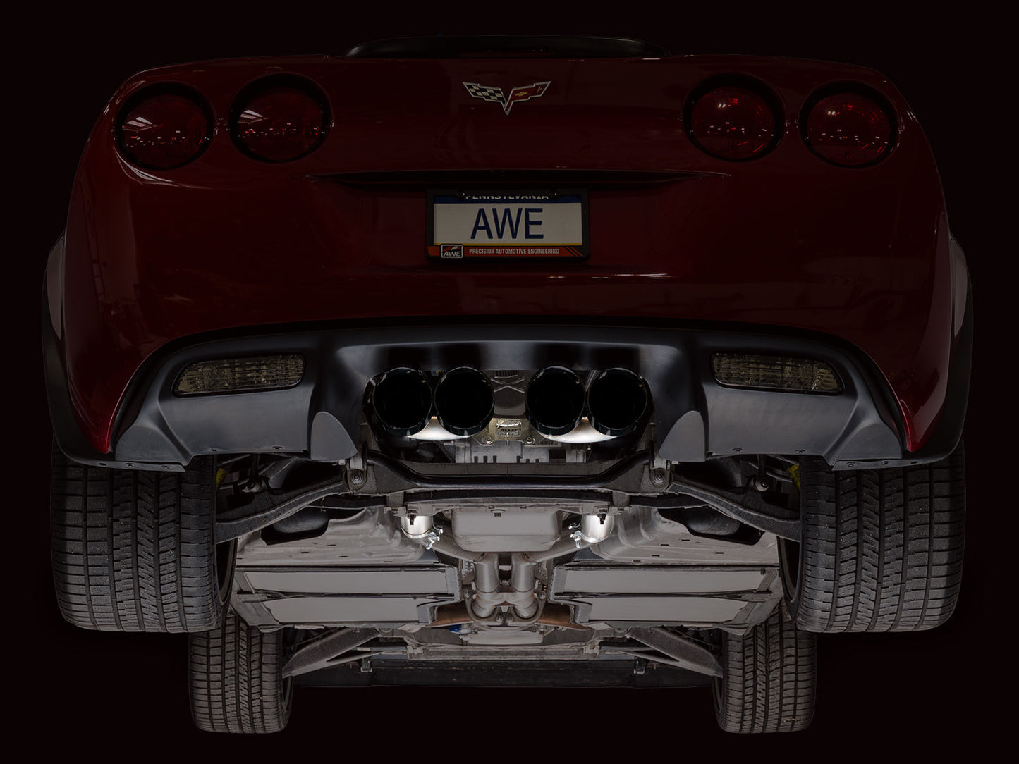 AWE Tuning 3020-43660 Axleback Exhaust 6.0L Corvette Track Ed w/ Diamond Tips