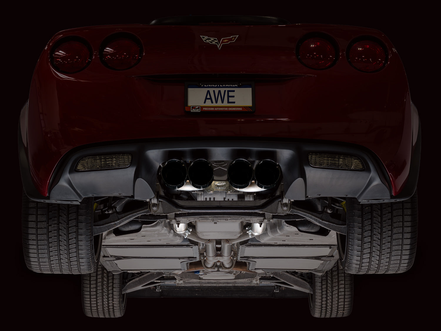 AWE Tuning 3020-43660 Axleback Exhaust 6.0L Corvette Track Ed w/ Diamond Tips