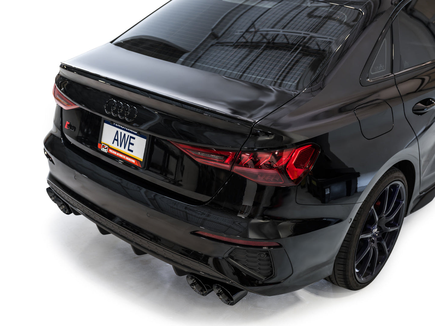AWE Tuning Track Edition Exhaust Diamond Black Tips for 22-24 Audi 8Y S3 (3020-43897)