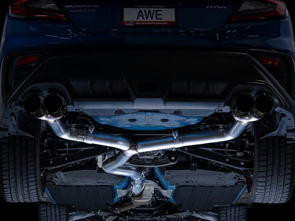 AWE Tuning Track Edition Exhaust - Diamond Black Tips for 2022+ VB Subaru WRX (3020-43979)