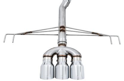 AWE Tuning Track Edition Exhaust for FK8 Civic Type R (includes Front Pipe) - Triple Chrome Silver Tips (3020-52000)