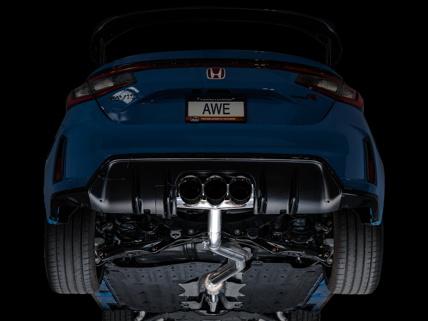 AWE Tuning Track Edition Exhaust w/ Triple Diamond Black Tips for 2023 Honda Civic Type R FL5 (3020-53287)