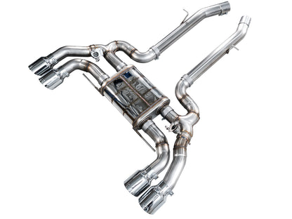 AWE 3025-42301 SwitchPath Axle-Back Exhaust Chrome Silver Tips for 2020-2024 BMW
