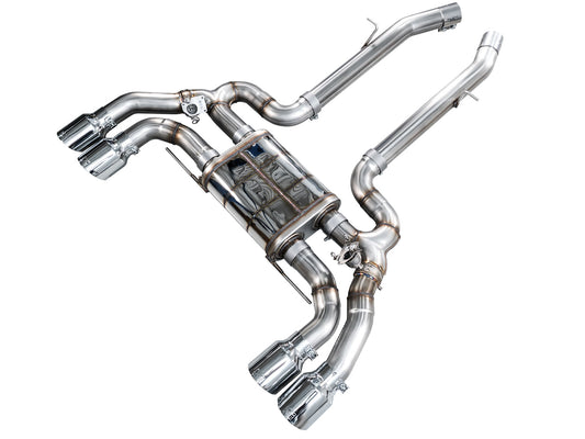 AWE 3025-42301 SwitchPath Axle-Back Exhaust Chrome Silver Tips for 2020-2024 BMW