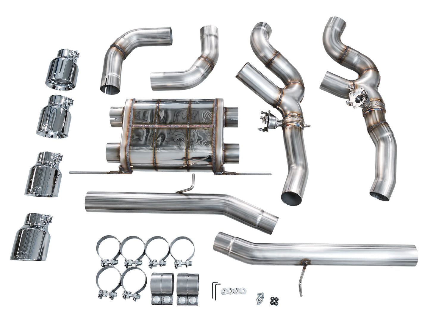 AWE 3025-42301 SwitchPath Axle-Back Exhaust Chrome Silver Tips for 2020-2024 BMW