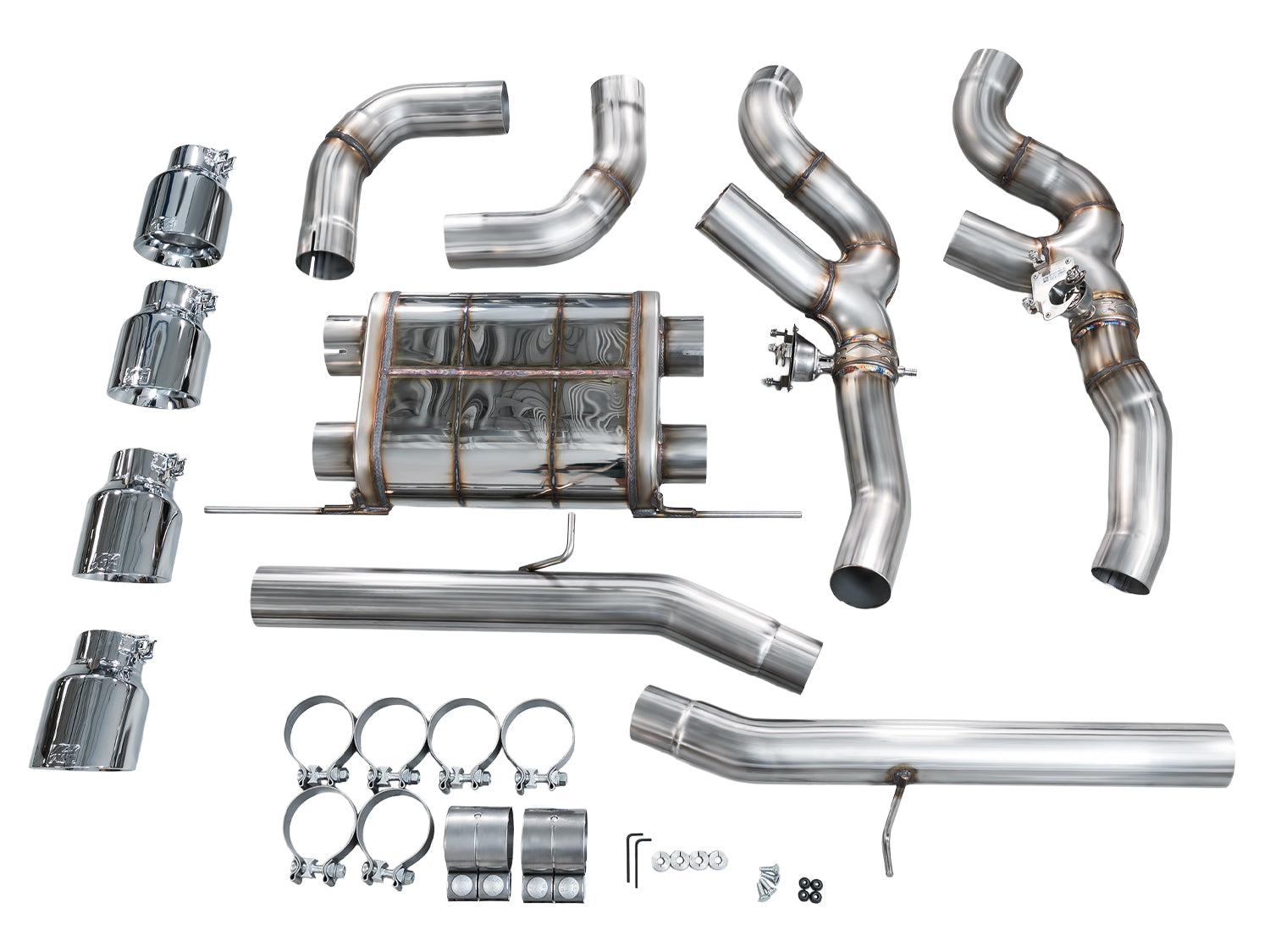 AWE 3025-42301 SwitchPath Axle-Back Exhaust Chrome Silver Tips for 2020-2024 BMW