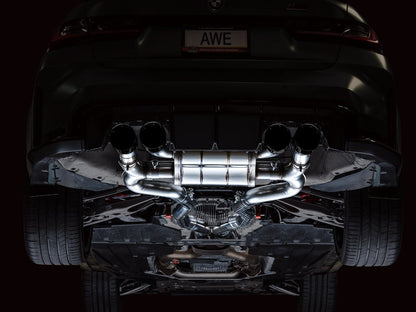 AWE Tuning SwitchPath Catback Exhaust for BMW G8X M3/M4 - Chrome Silver Tips (3025-42480)