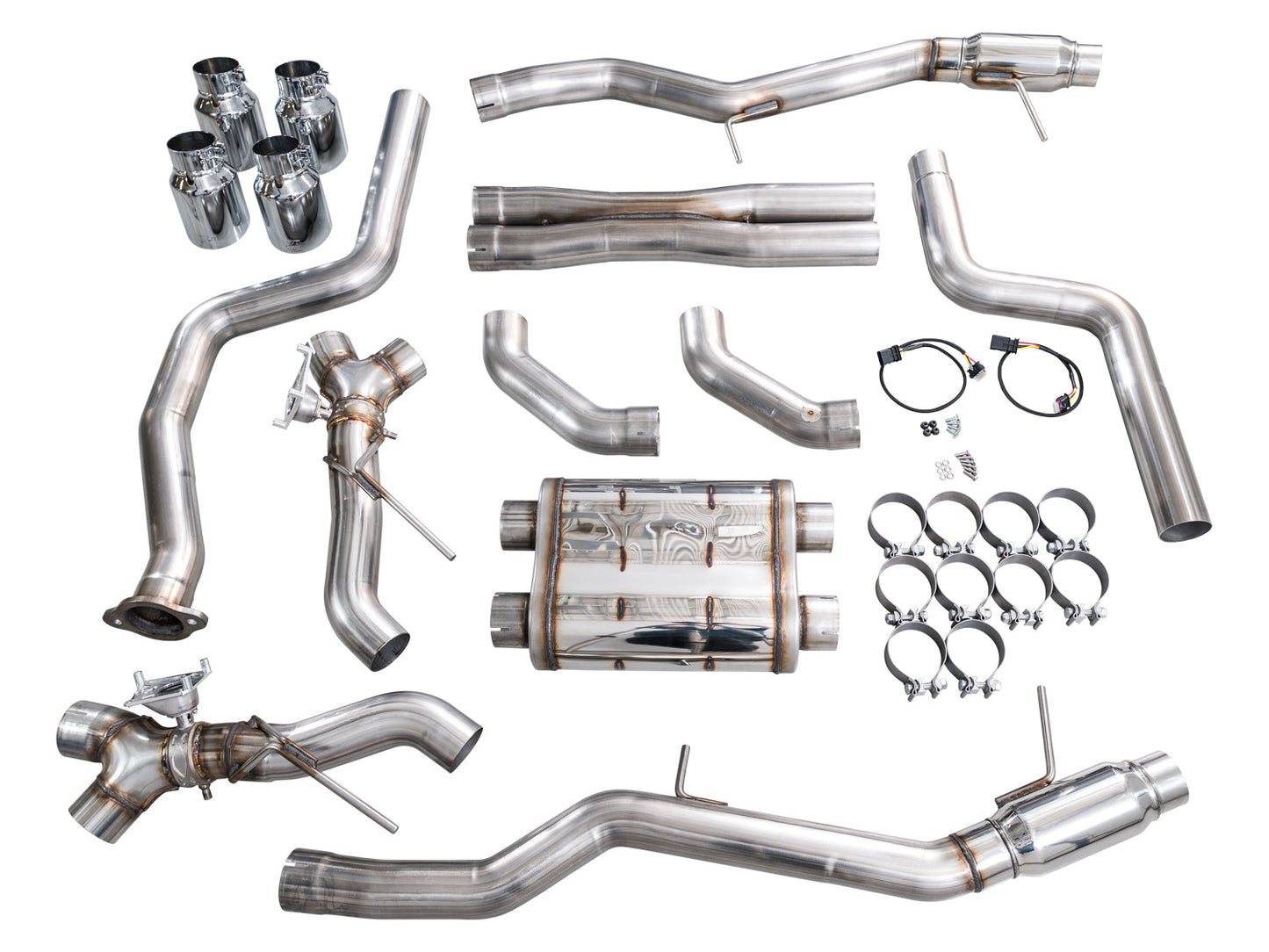 AWE 3025-42562 SwitchPath Exhaust Chrome Silver Tips For Cadillac CT5-V (22-26)