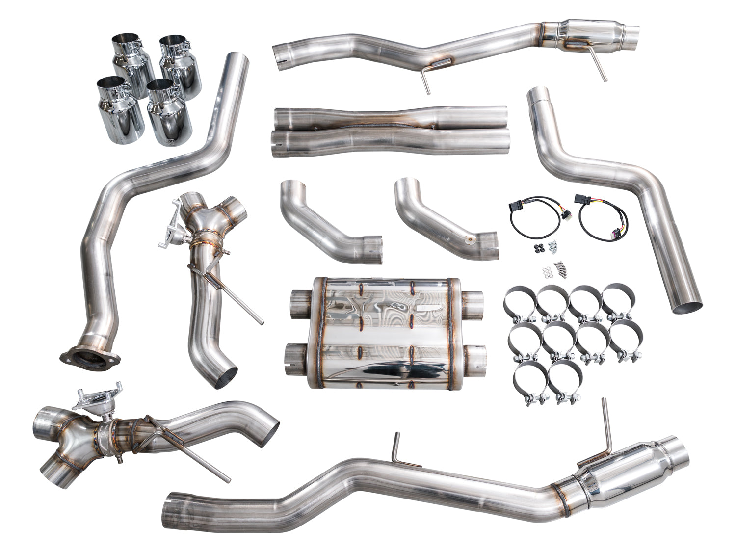 AWE 3025-42562 SwitchPath Exhaust Chrome Silver Tips For Cadillac CT5-V (22-26)