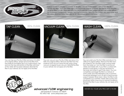 aFe MagnumFLOW Pro DRY S OE Replacement Filter 18-19 Toyota C-HR 2.0L