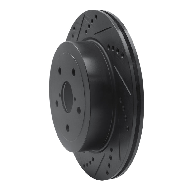 R1 Drilled & Slotted Rear Left Rotor | Subaru Impreza (00-14) (ECB-13017L)