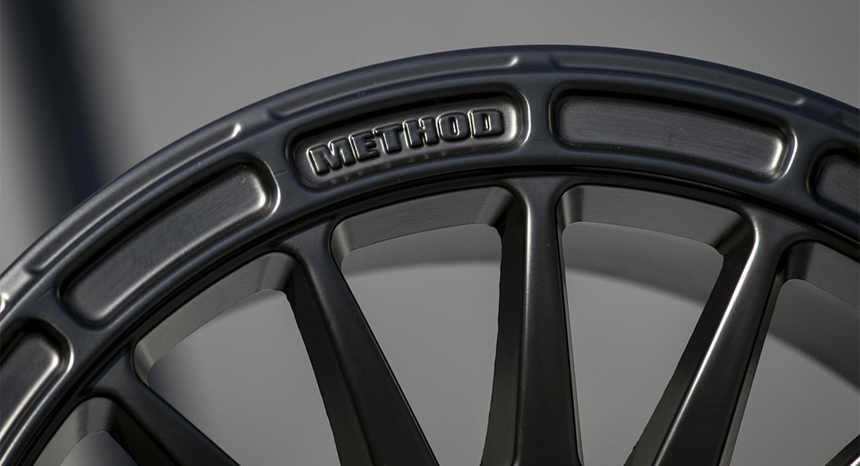 (set of 4) Method MR314 Gloss Titanium | 17x7.5" +25mm | 6x5.5in Wheel
