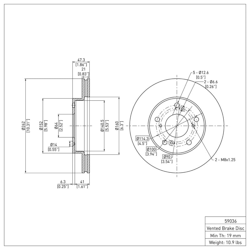 DFC 12-15 Acura ILX Front Brake Rotor | Acura ILX (12-22) (600-59036)
