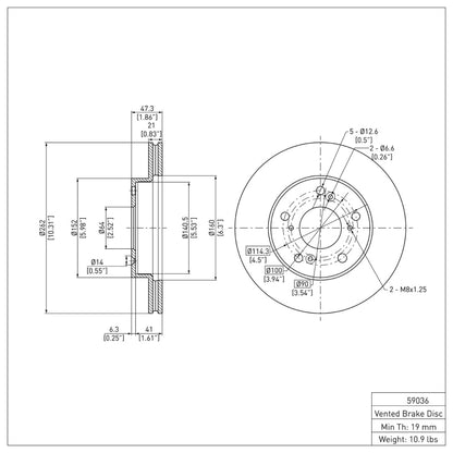 DFC 12-15 Acura ILX Front Brake Rotor | Acura ILX (12-22) (600-59036)