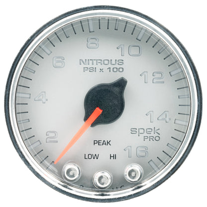 Autometer Spek-Pro 2 & 1/16" Nitrous Press Gauge 1600PSI