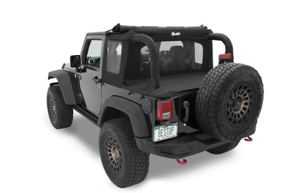 Bestop 53900-17 Halftop Soft Top Black Twill for 07-18 Jeep Wrangler JK 2DR