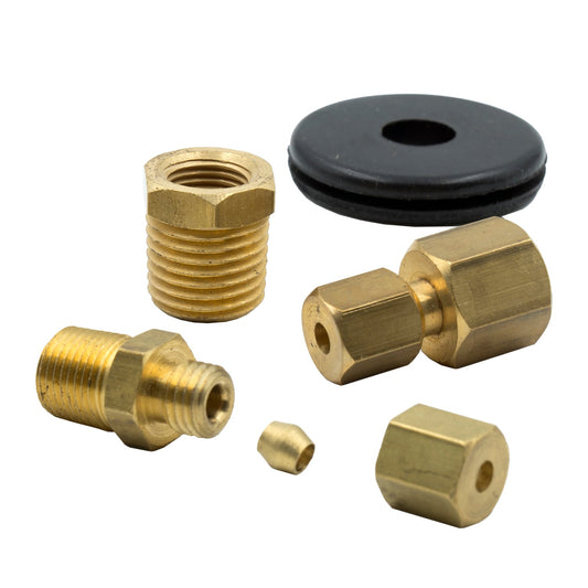 AutoMeterFITTING KIT, 1/8" NPTF COMPRESSION TO 1/8" LINE, BRASS - 3290